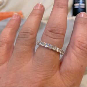 White sapphire eternity band